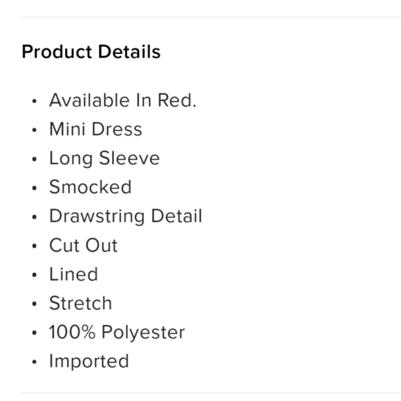 Papaya Date Night Smocked Red Mini Dress Size Medium - Picture 8 of 8